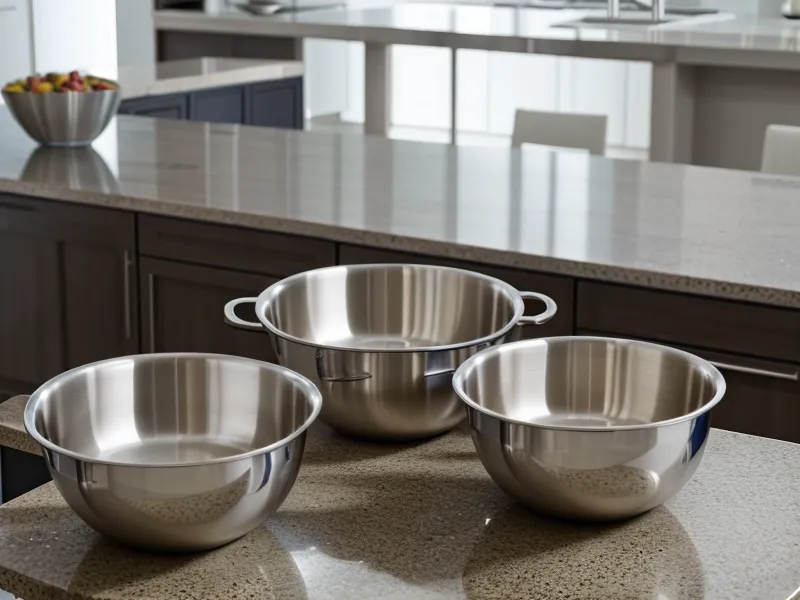 Thin versus thick gauge stainless steel mixing bowls compared side by side for a cookware review